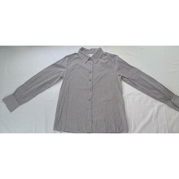 J. Crew Tops - J Crew Womens Black White Button Up Long Sleeve Blouse Size 6